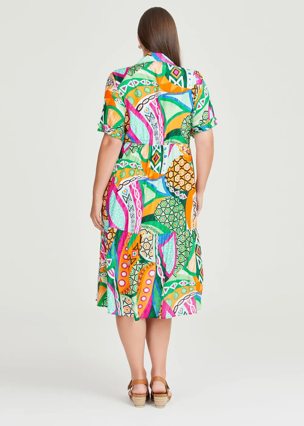 Retro Natural Tier Dress