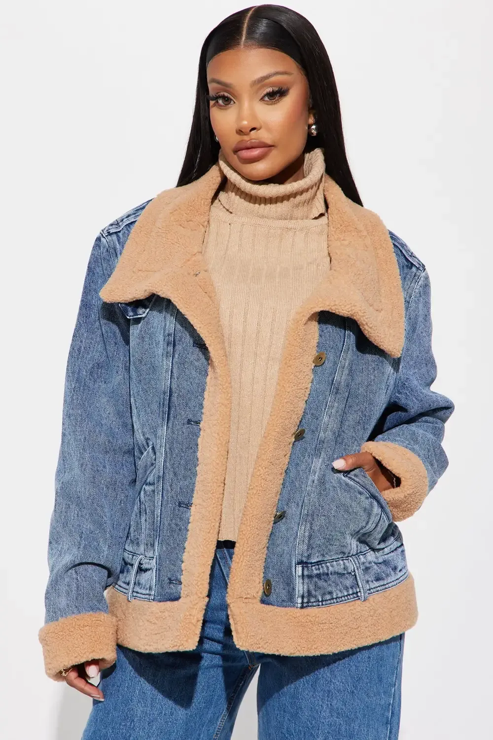 Chloe Denim Moto Jacket - Light Wash