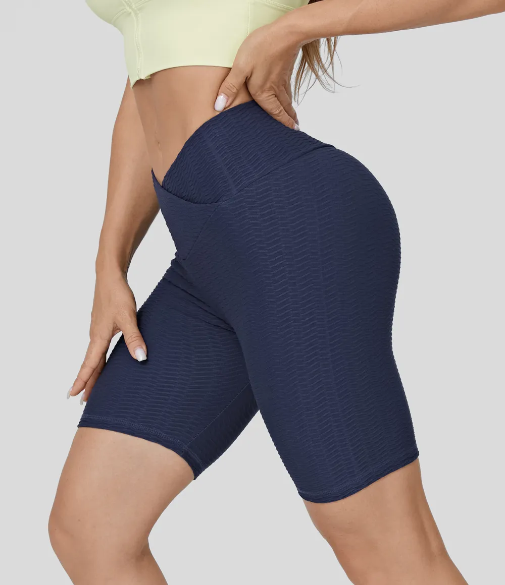 Seamless Flow High Waisted Crossover Butt Lifting Yoga Biker Shorts 5''