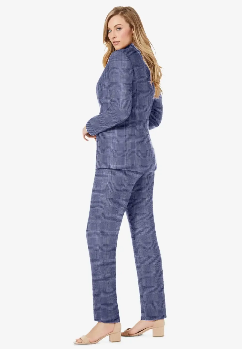 2-Piece Stretch Crepe Single-Breasted Pantsuit