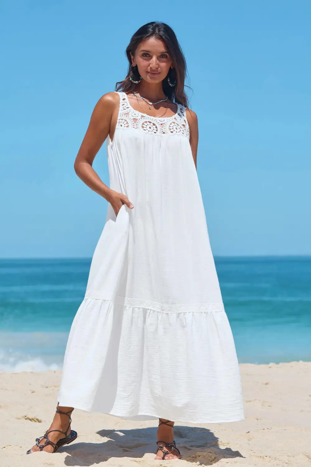 Pure Sands White Cover-Up Maxi Dress