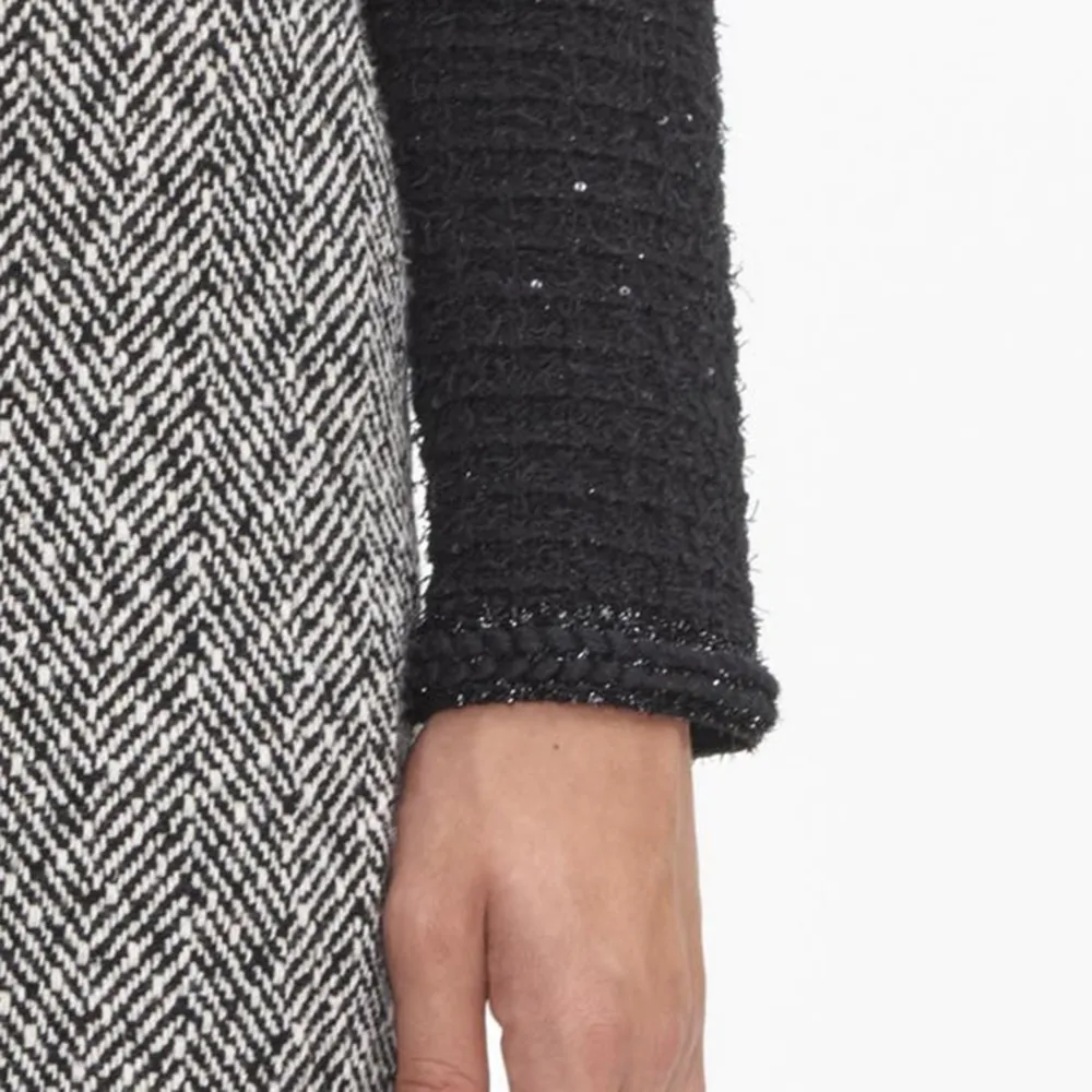 Black Textured Knit Peplum Jacket