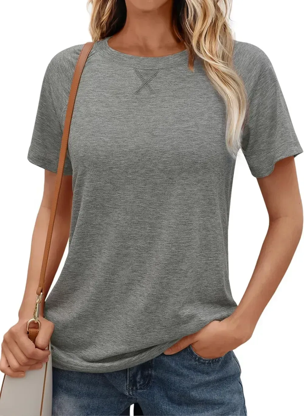 AUTOMET T Shirts Short Sleeve Crewneck Tees for Women Trendy Lightweight Soft Casual Summer Tops Clothes 2024