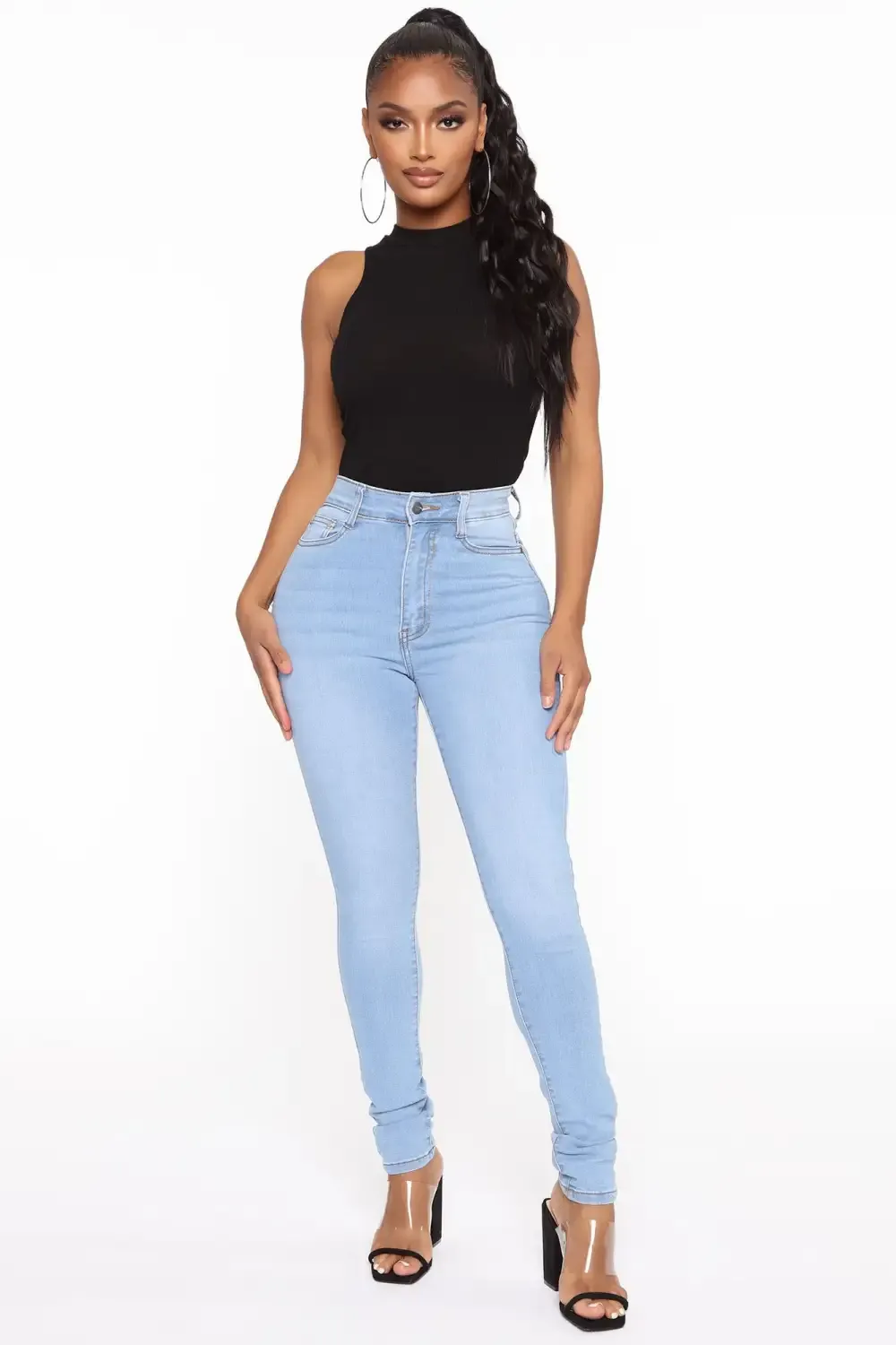 First Pick High Rise Jeans - Light Blue Wash