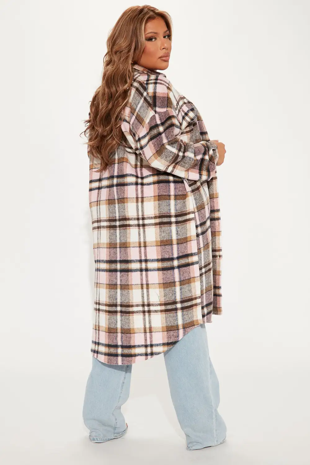 Plaid Girls Club Shacket - Pink/combo