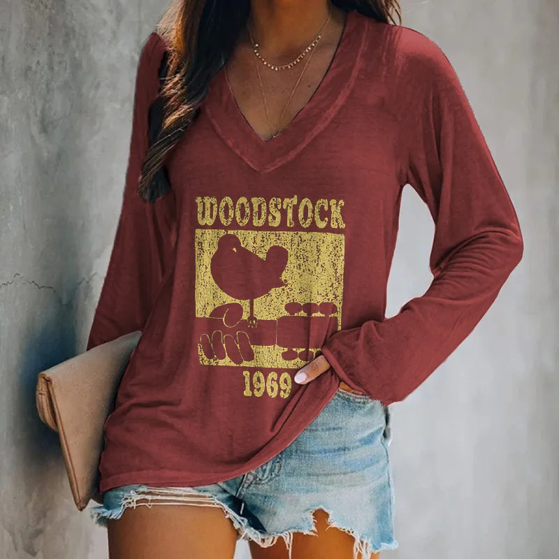 Woodstock 1969 Printed Women's T-shirt