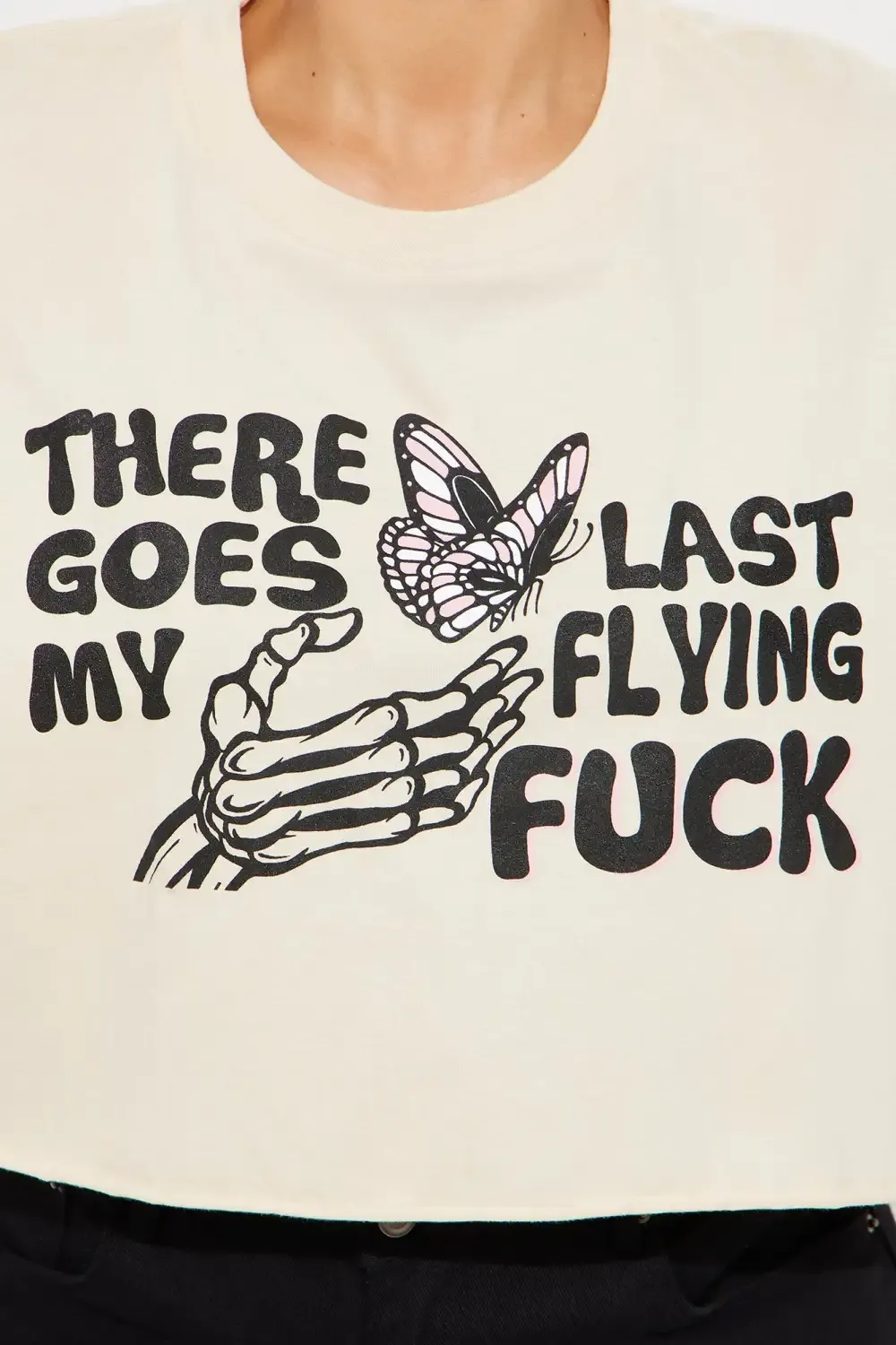 There Goes My Last Crop Tee - Cream