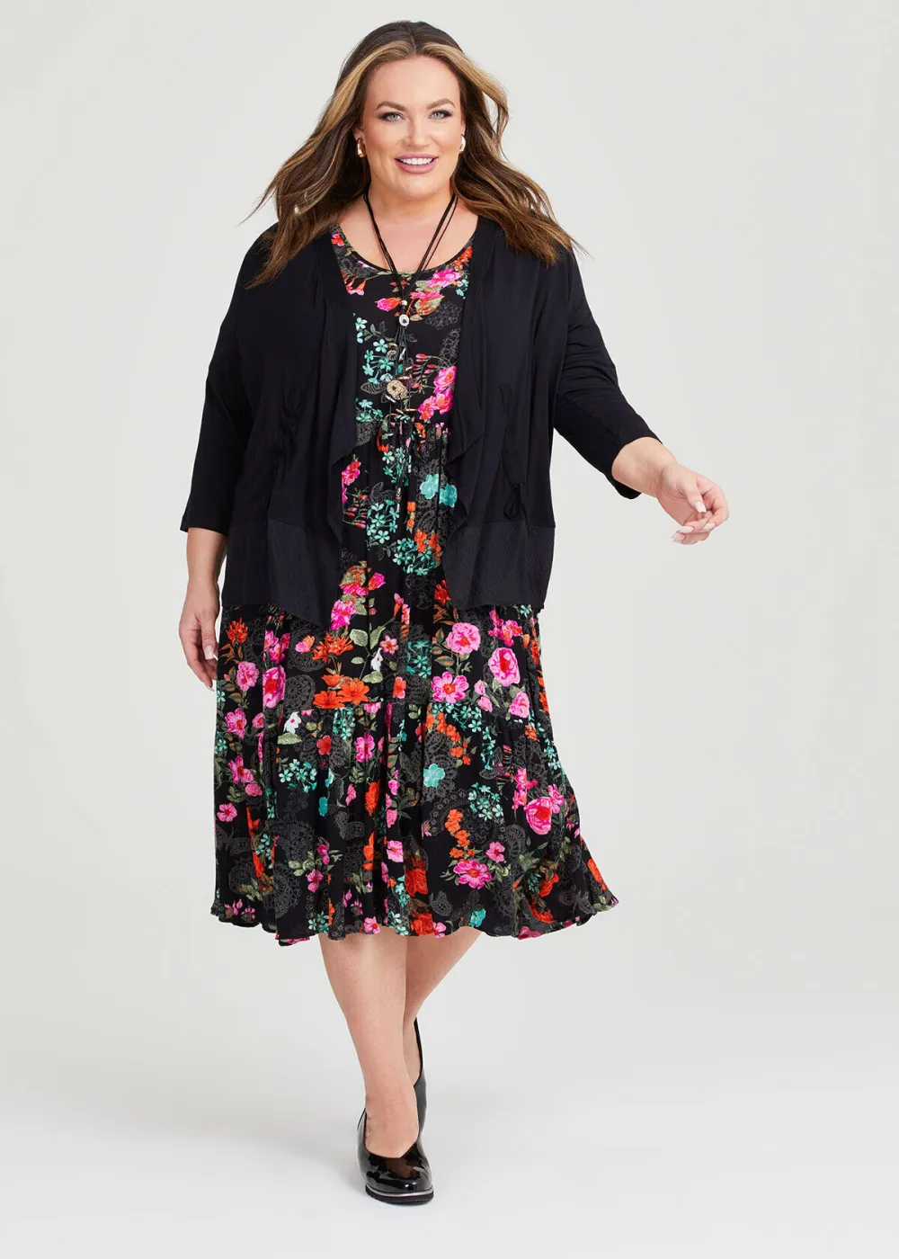 Ditsy Bloom Tier Natural Dress