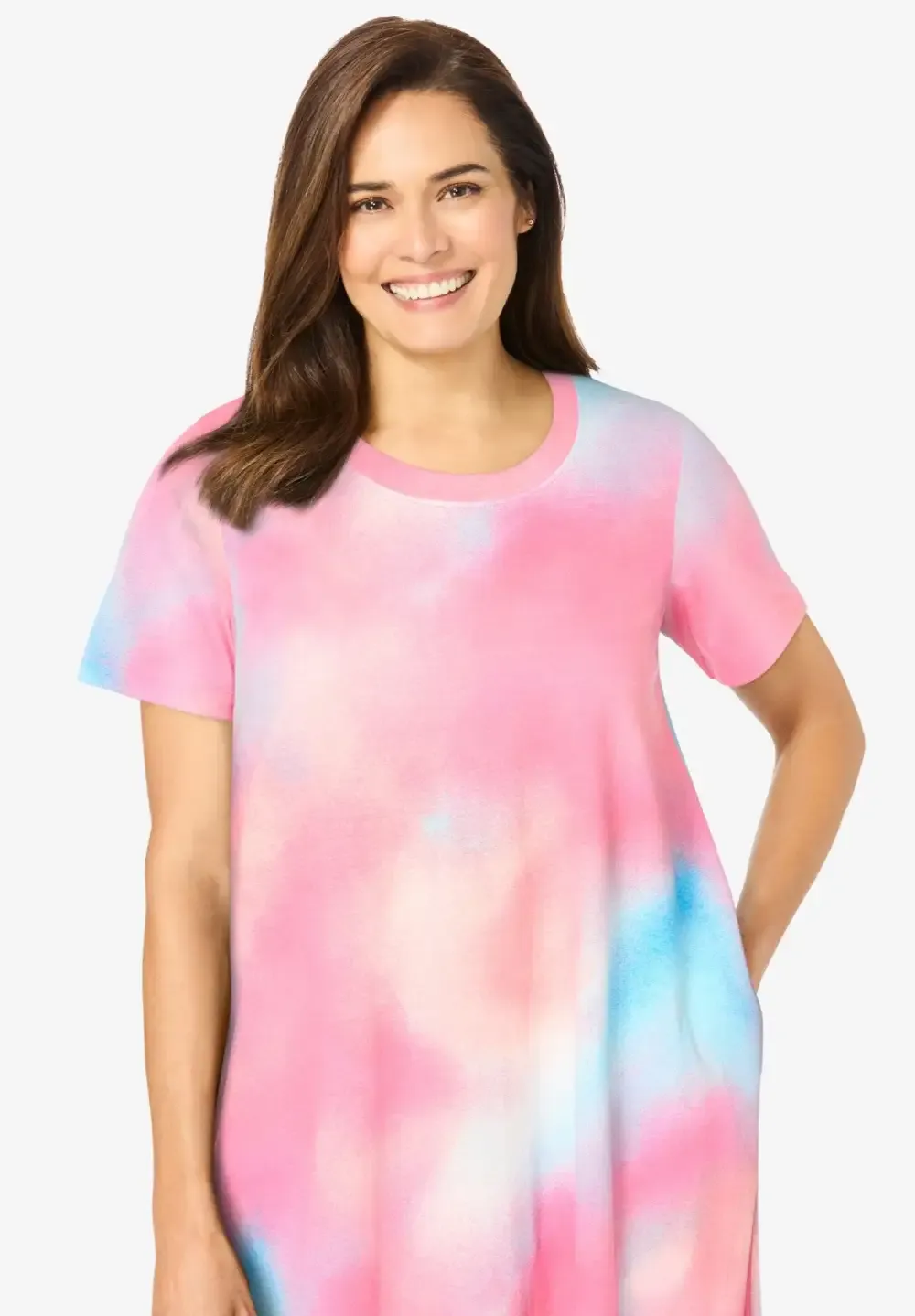 Perfect Short-Sleeve Crewneck Tee Dress
