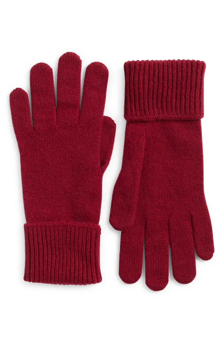 Equestrian Knight Design Embroidered Cashmere Blend Gloves