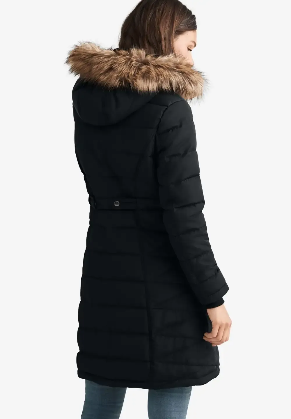 Faux Fur Trim Puffer