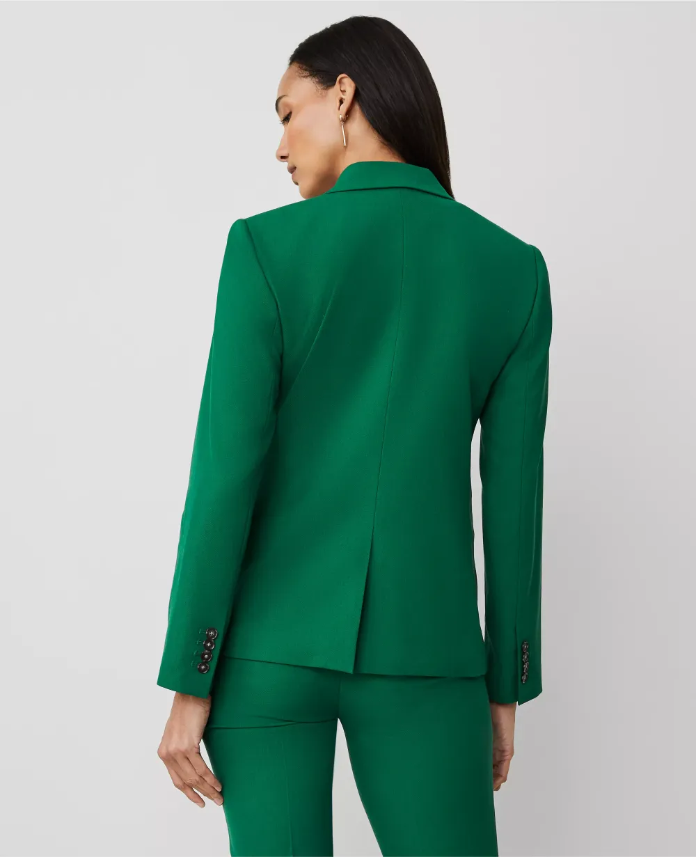 The Notched One-Button Blazer in Textured Drape
