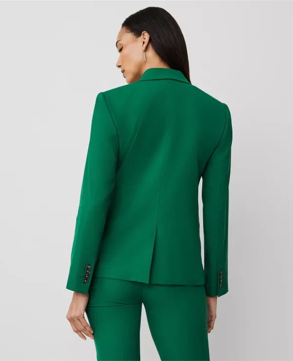 The Notched One-Button Blazer in Textured Drape