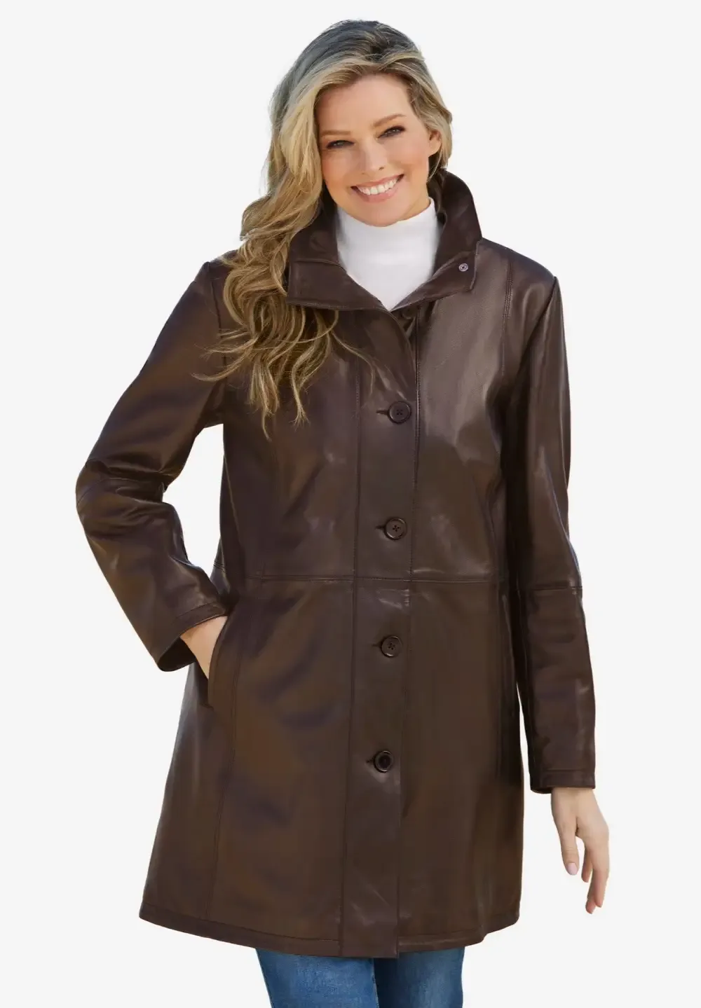 Leather Swing Coat