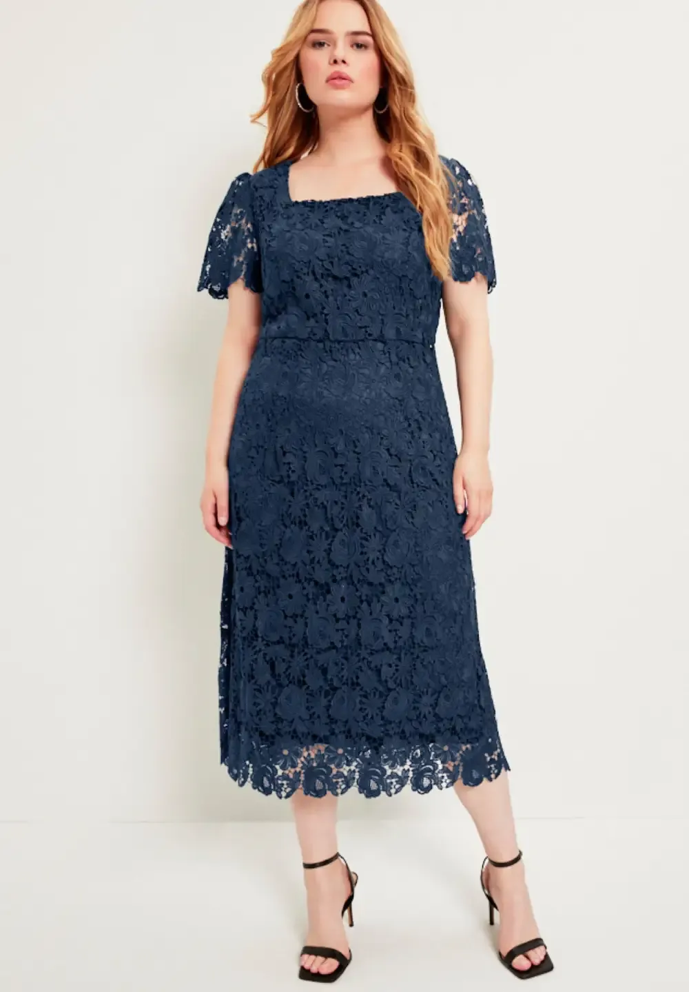 Square-Neck Lace Jessica Dress