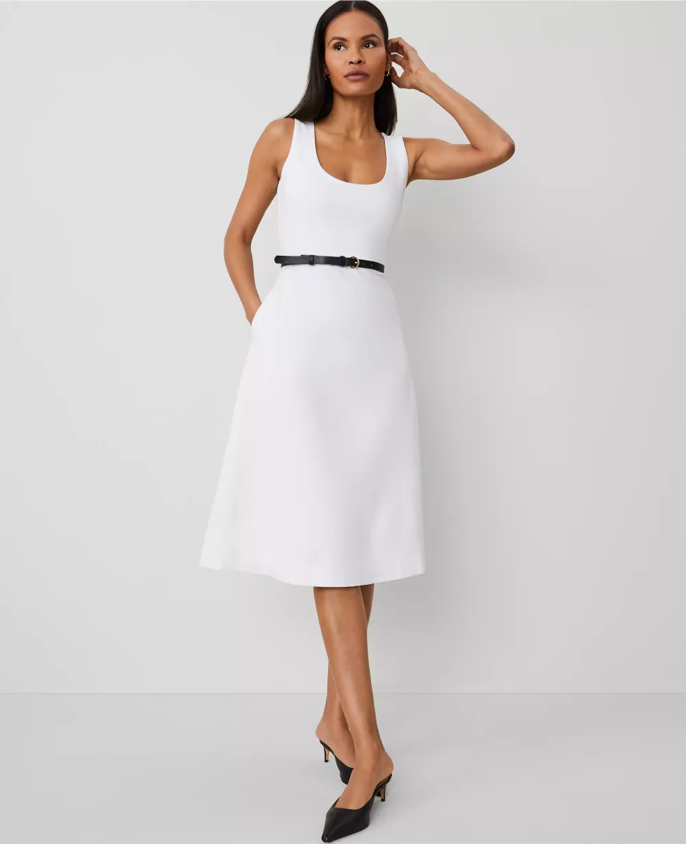 Ponte Sleeveless Midi Dress