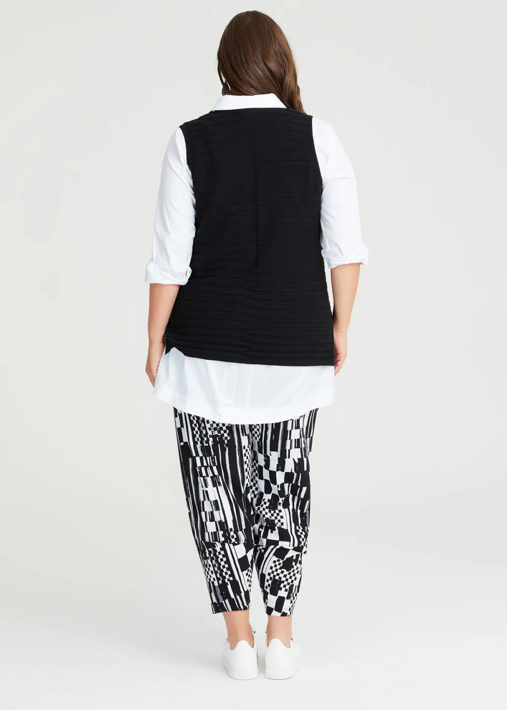 Mixed Rib Knit Cotton Vest