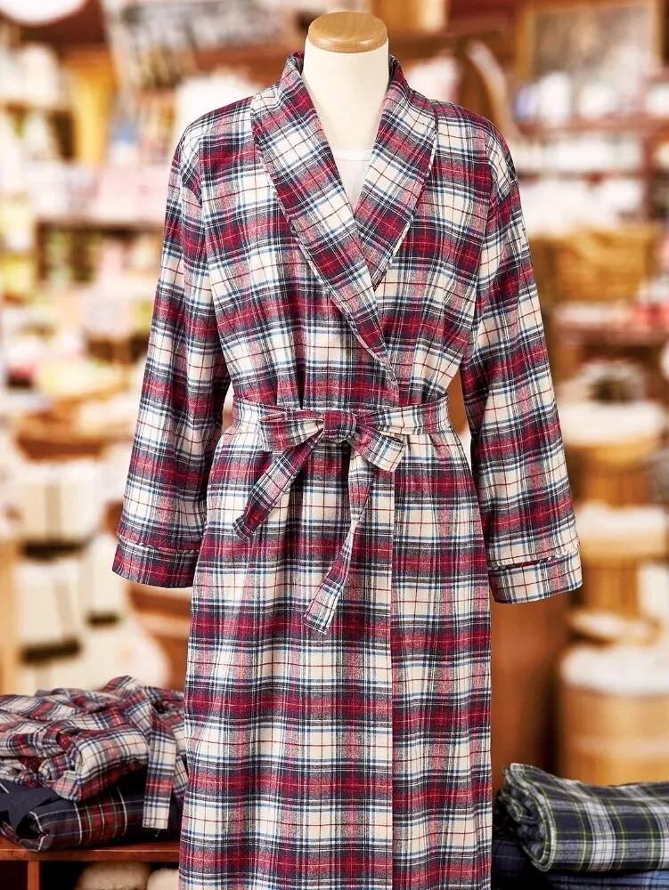 Women's Portuguese Cotton Flannel Wrap Robe