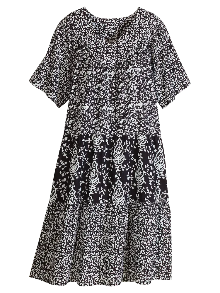 Flutter Sleeve Tiered Muumuu With Pockets
