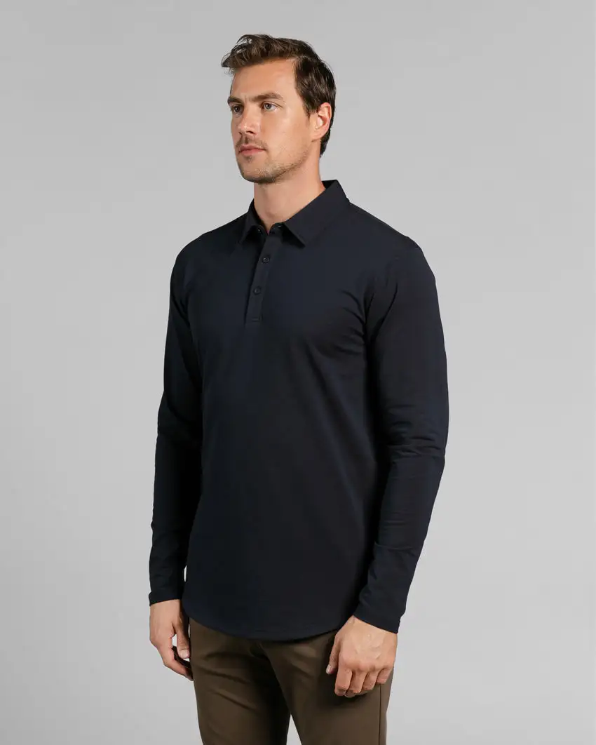 Drop-Cut Long Sleeve: Lux Polo