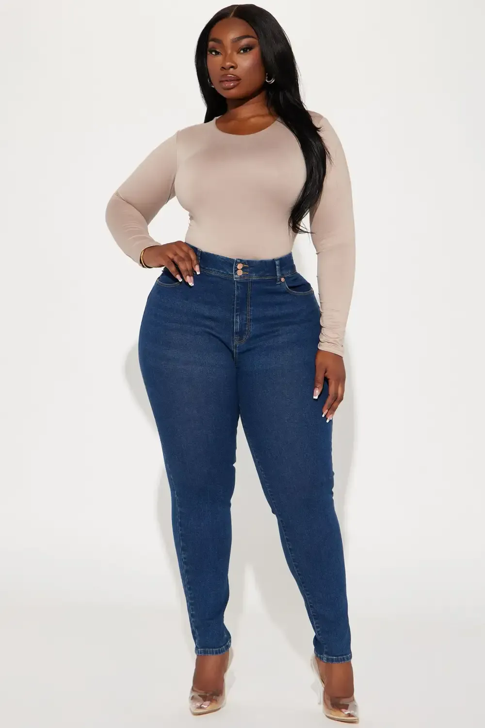 Notice Me Booty Lifting Stretch Skinny Jeans - Dark Wash