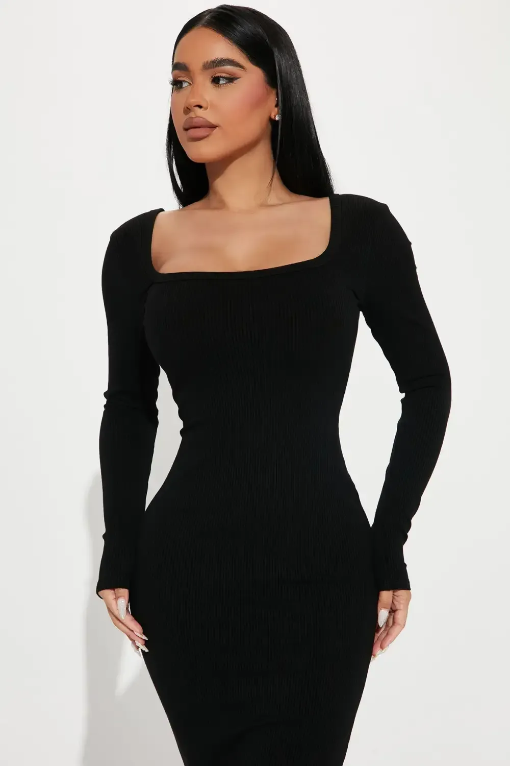 Selena Snatched Maxi Dress - Black
