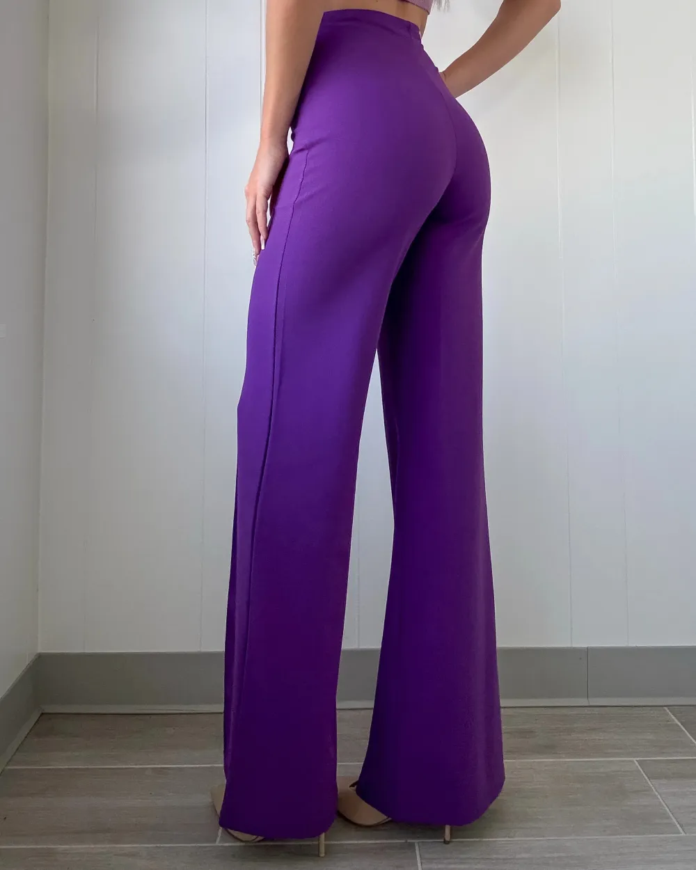 Edge Front Seam Pants - Purple