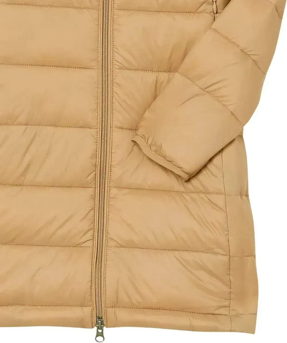 Women's Lightweight Water-Resistant Hooded Puffer Coat (Available in Plus Size)