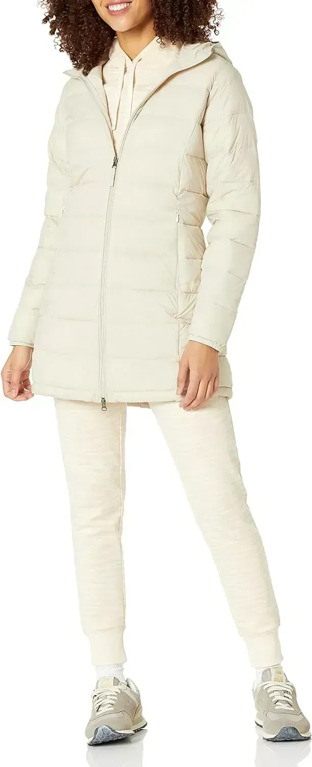 Women's Lightweight Water-Resistant Hooded Puffer Coat (Available in Plus Size)