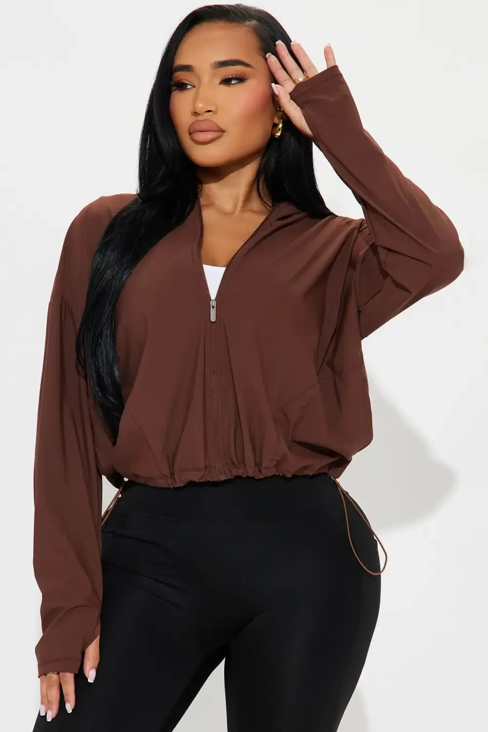 Double It Active Jacket - Chocolate