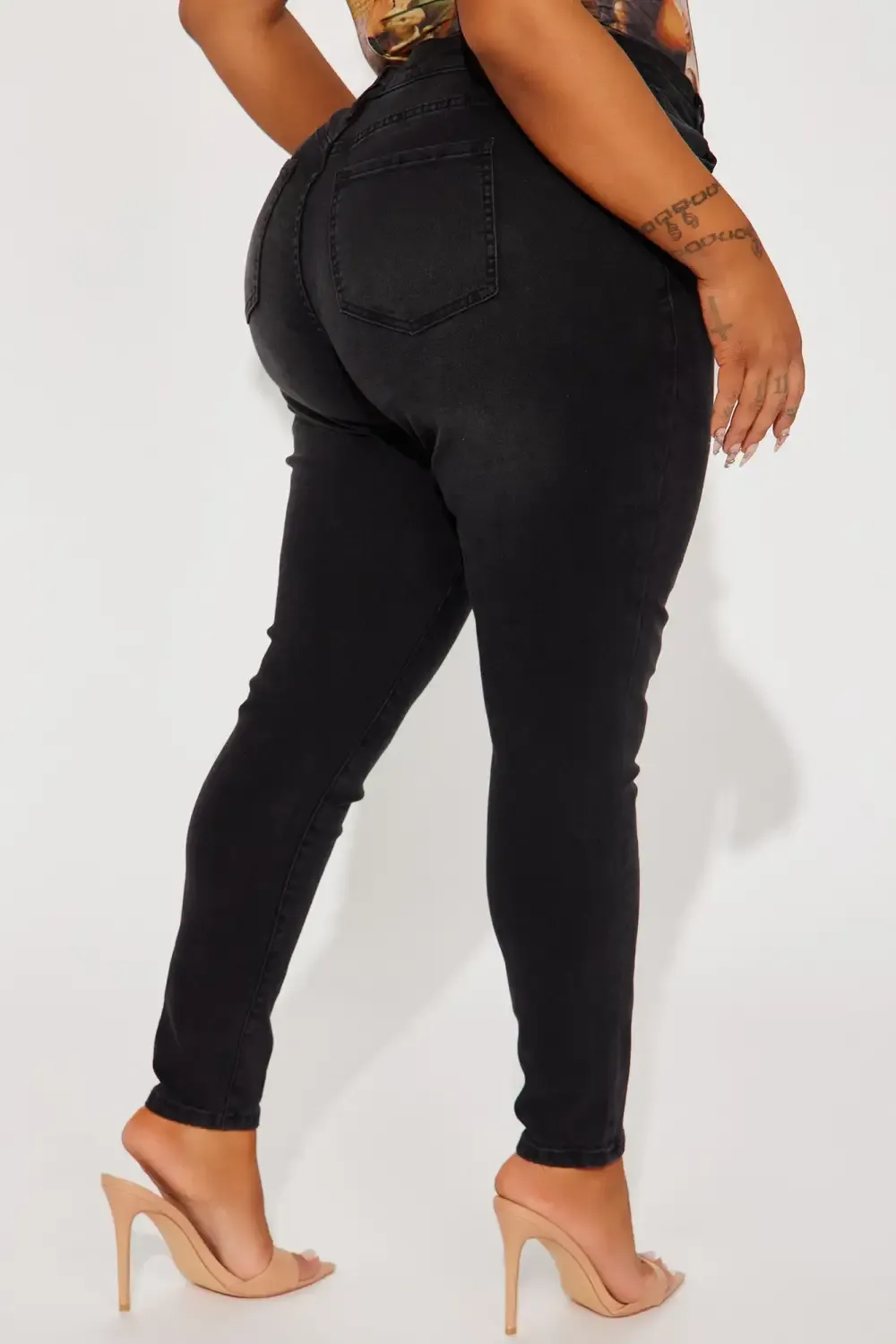 Kaia Mid Rise Stretch Skinny Jeans - Black Wash