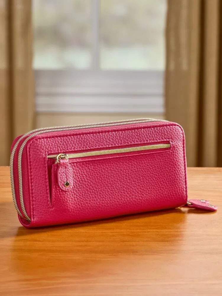Women's Everyday Double-Zip Organizer RFID-Blocking Wallet