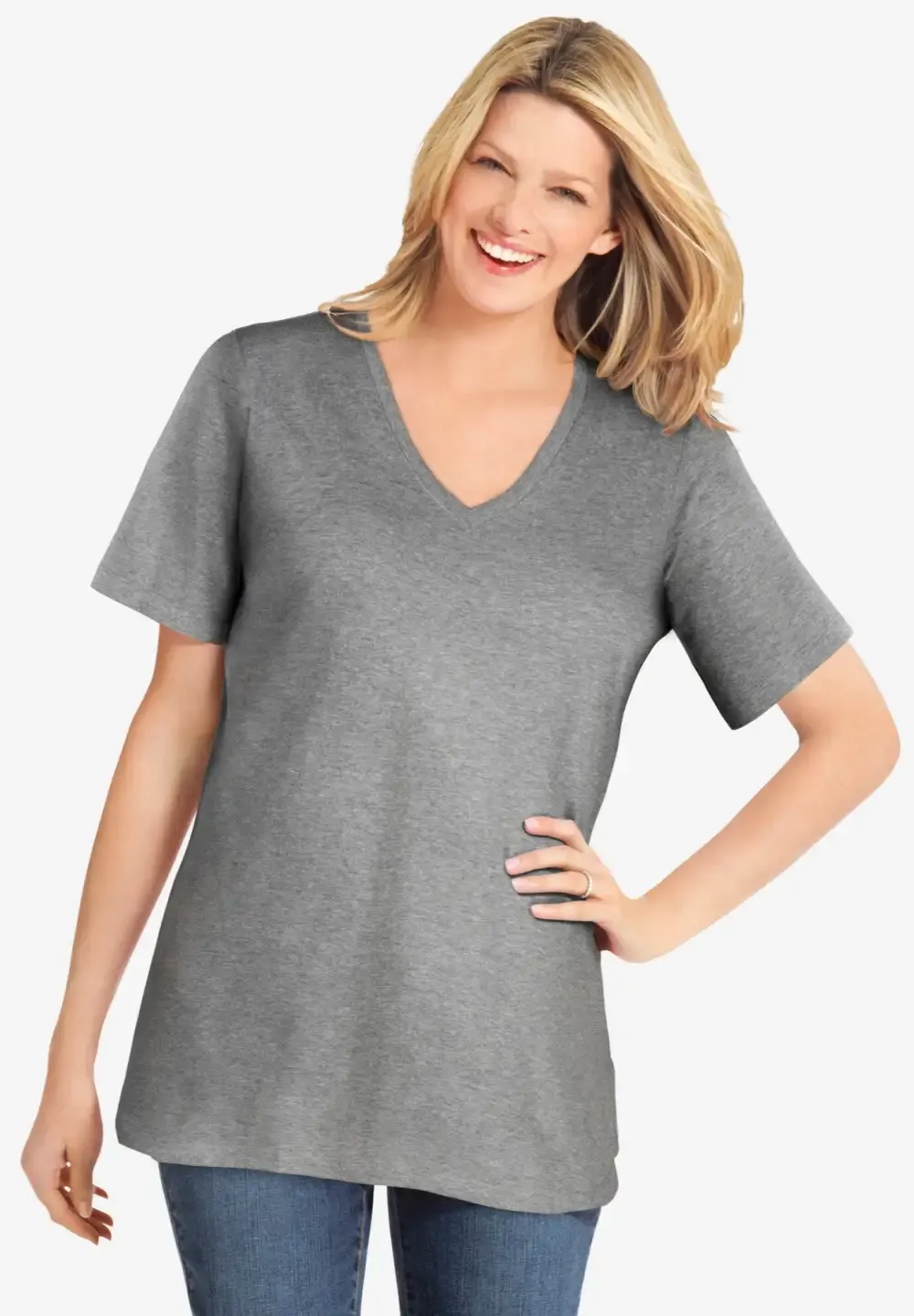 Perfect Short-Sleeve V-Neck Tee