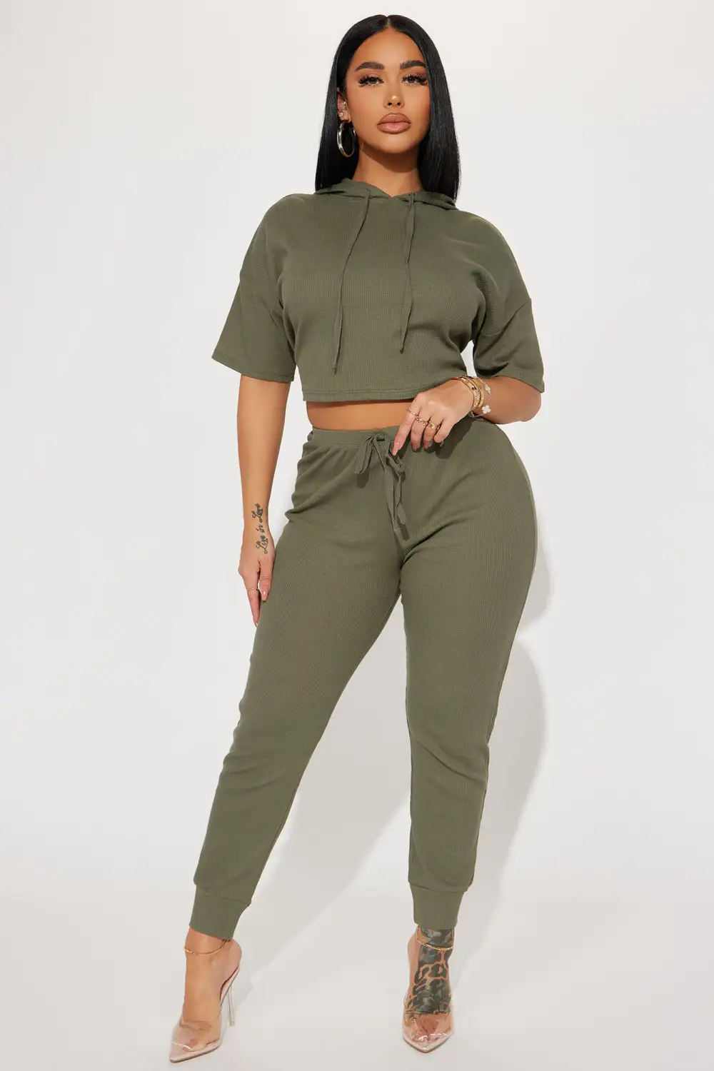 Living With You Jogger Set - Olive