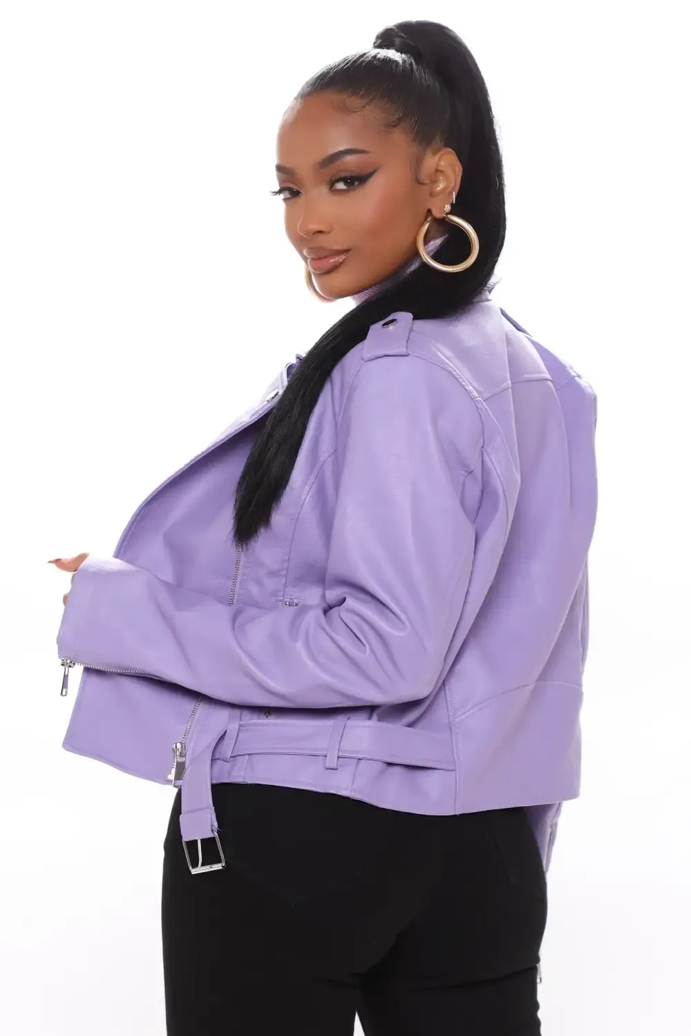Araxie Vegan Leather Jacket - Lavender