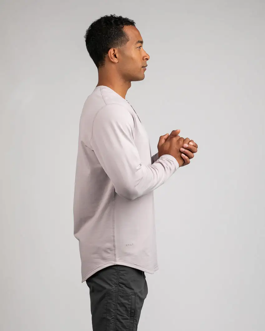 Henley Drop-Cut Long Sleeve: Lux