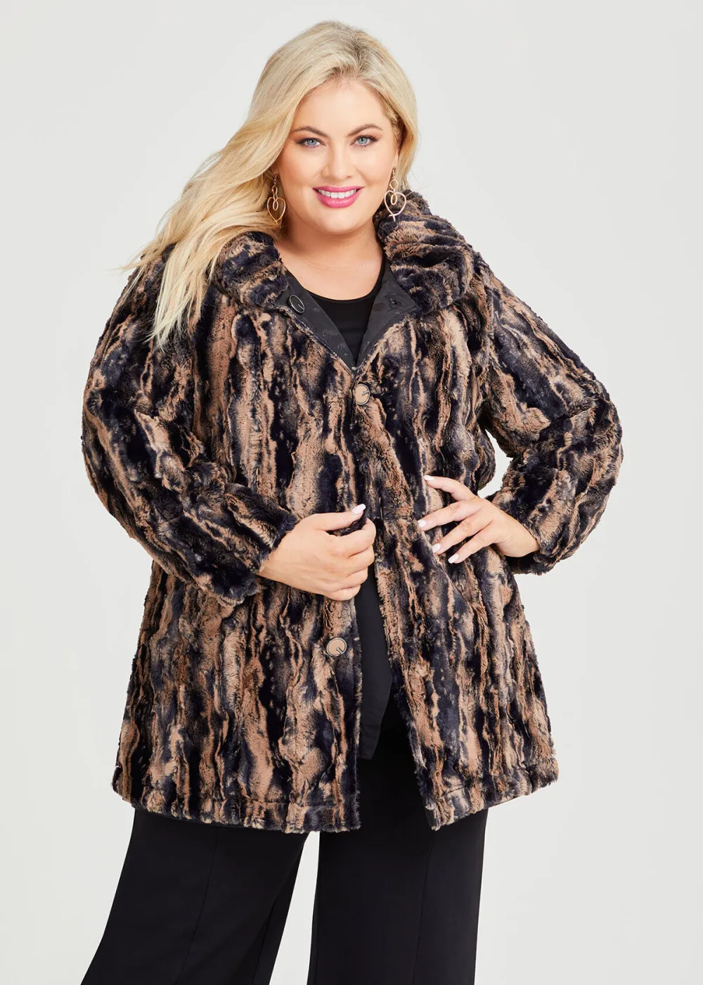 Faux Fur Reversible Spot Coat