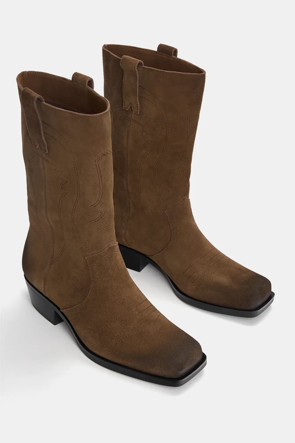 Botas serraje punta cuadrada