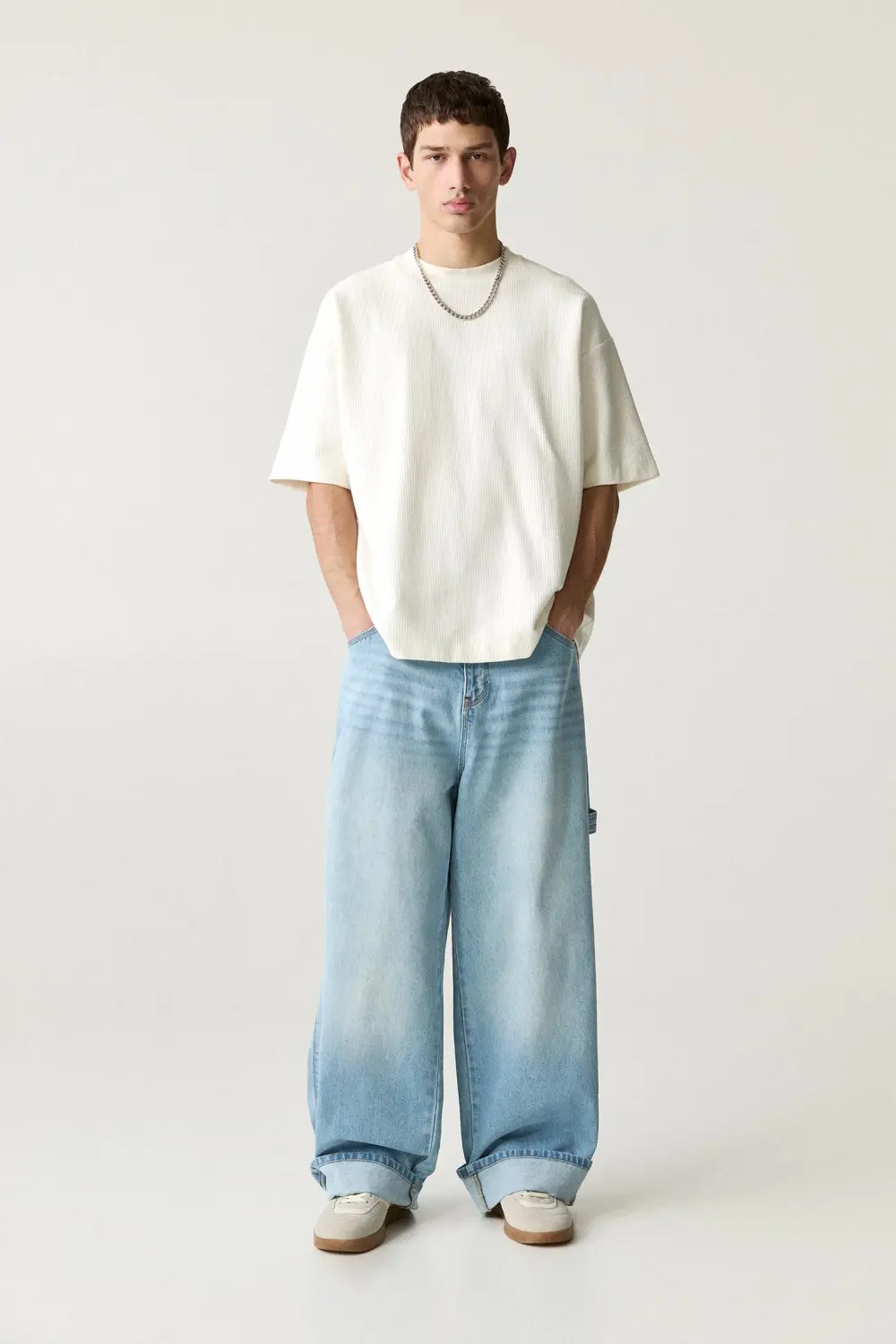 Textured short sleeve sweatshirt
