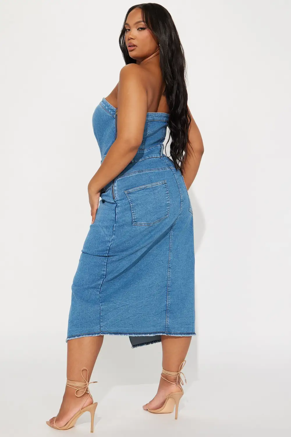 Denim Energy Midi Dress - Light Wash
