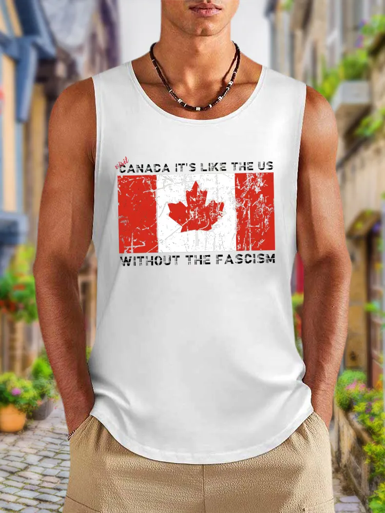 Men'S Visit Canada It'S Like The Us Without The Fascism We Will Never Yield To Tru.p Vest