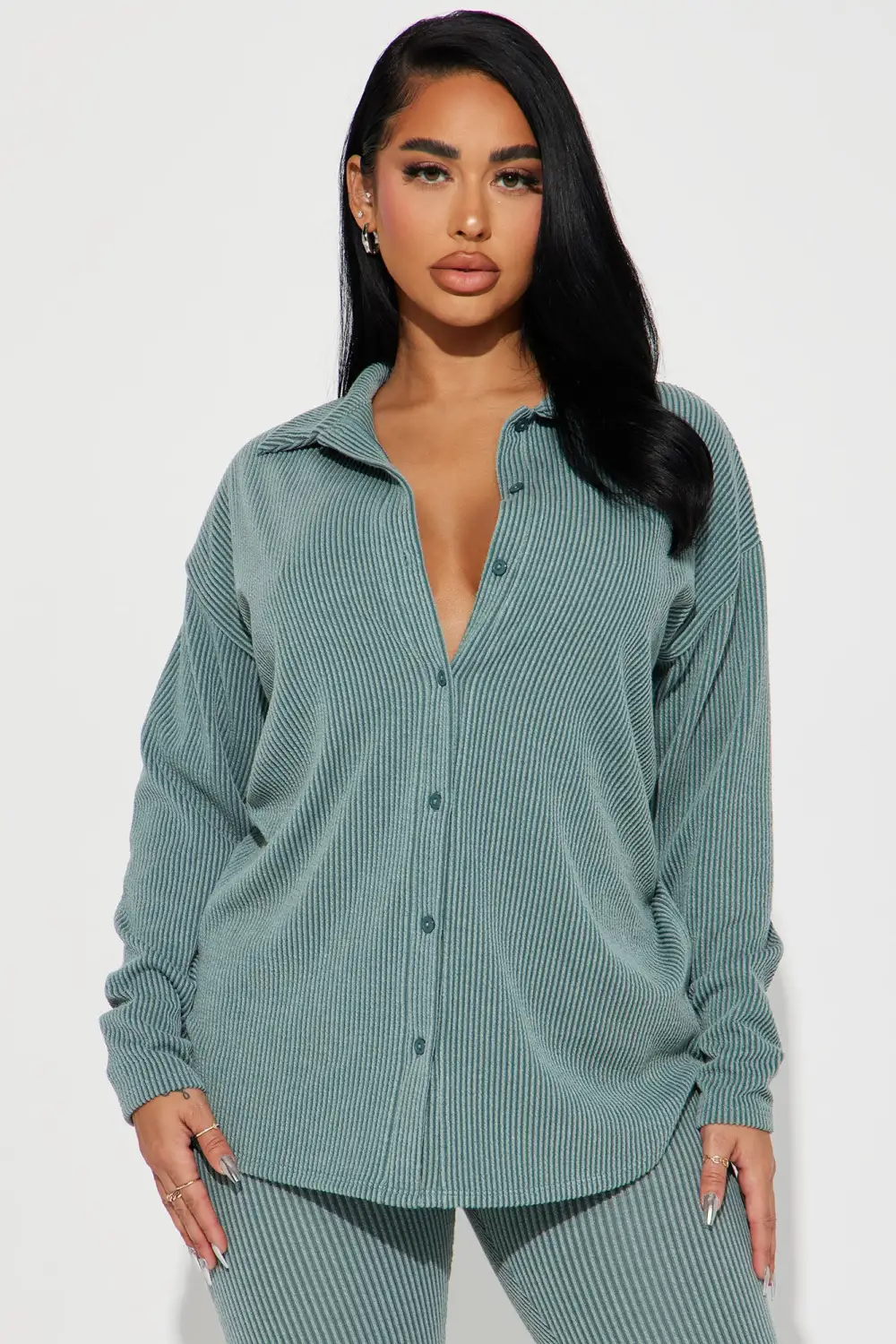Maddie Ribbed Legging Set - Sage