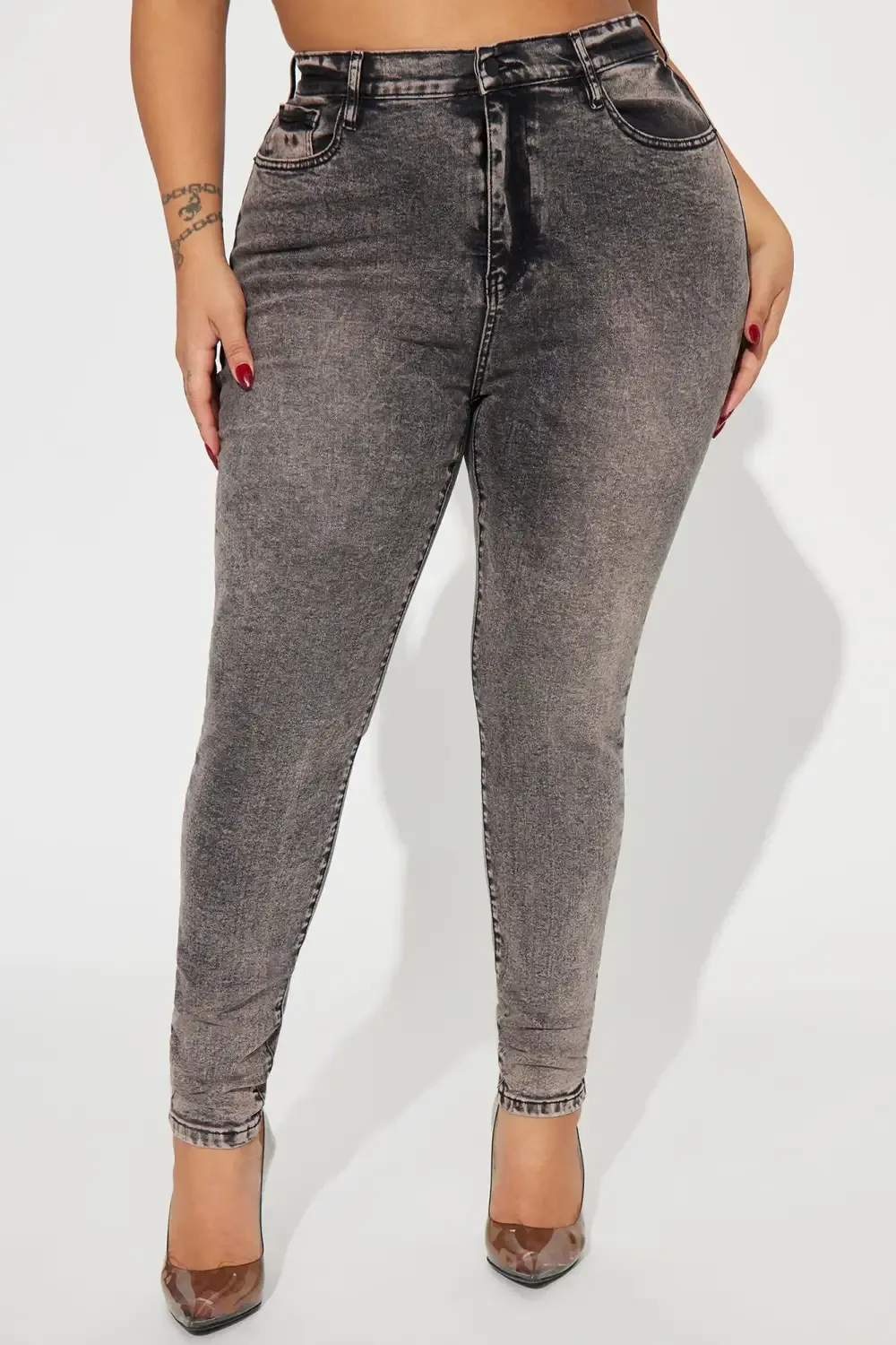 Raquel Sculpting Stretch Skinny Jeans - Acid Wash Black