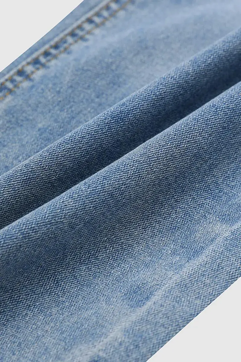 Button Fly Wide Leg Mid Rise Jeans Without Belt