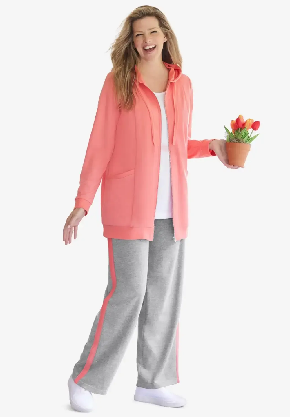 Zip Front Tunic Hoodie Jacket