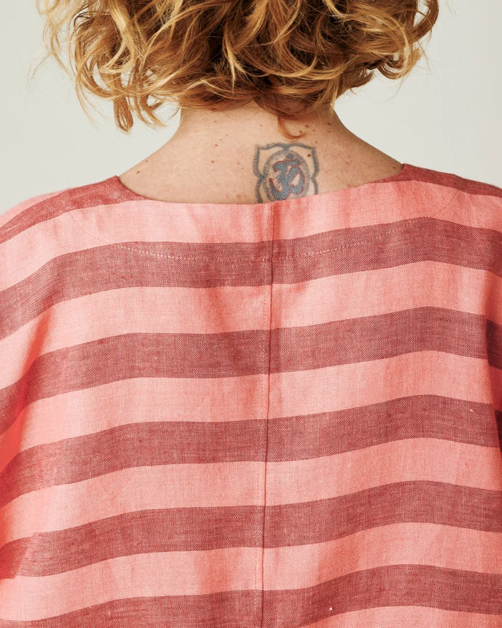 BLUSH STRIPE LINEN TOP