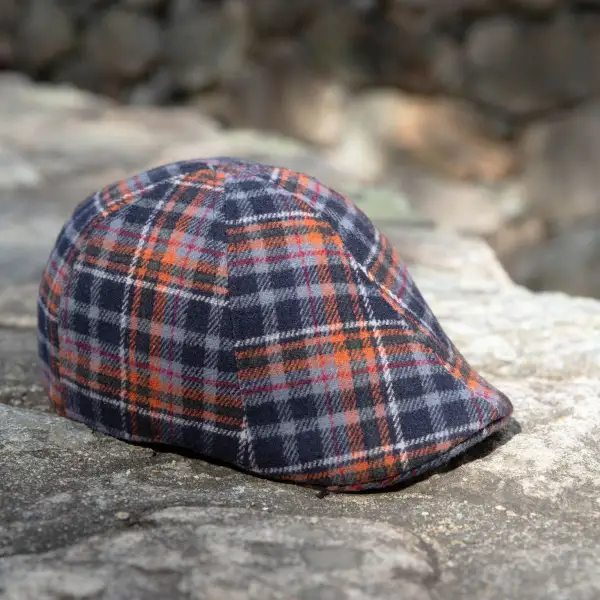 The Underdog Boston Scally Cap - Triumph Orange Plaid