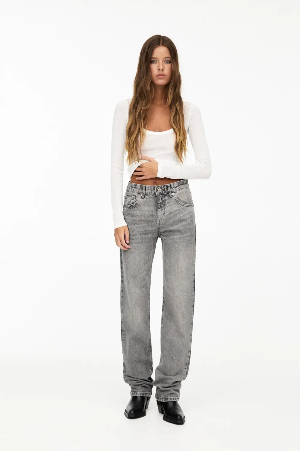 Jeans rectos tiro medio