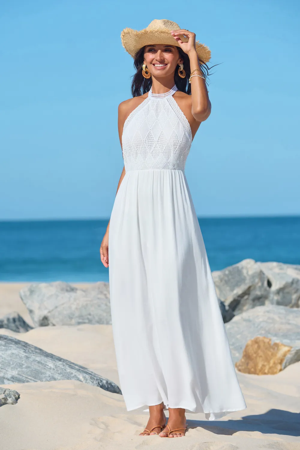 Everlasting Charm White Midi Dress
