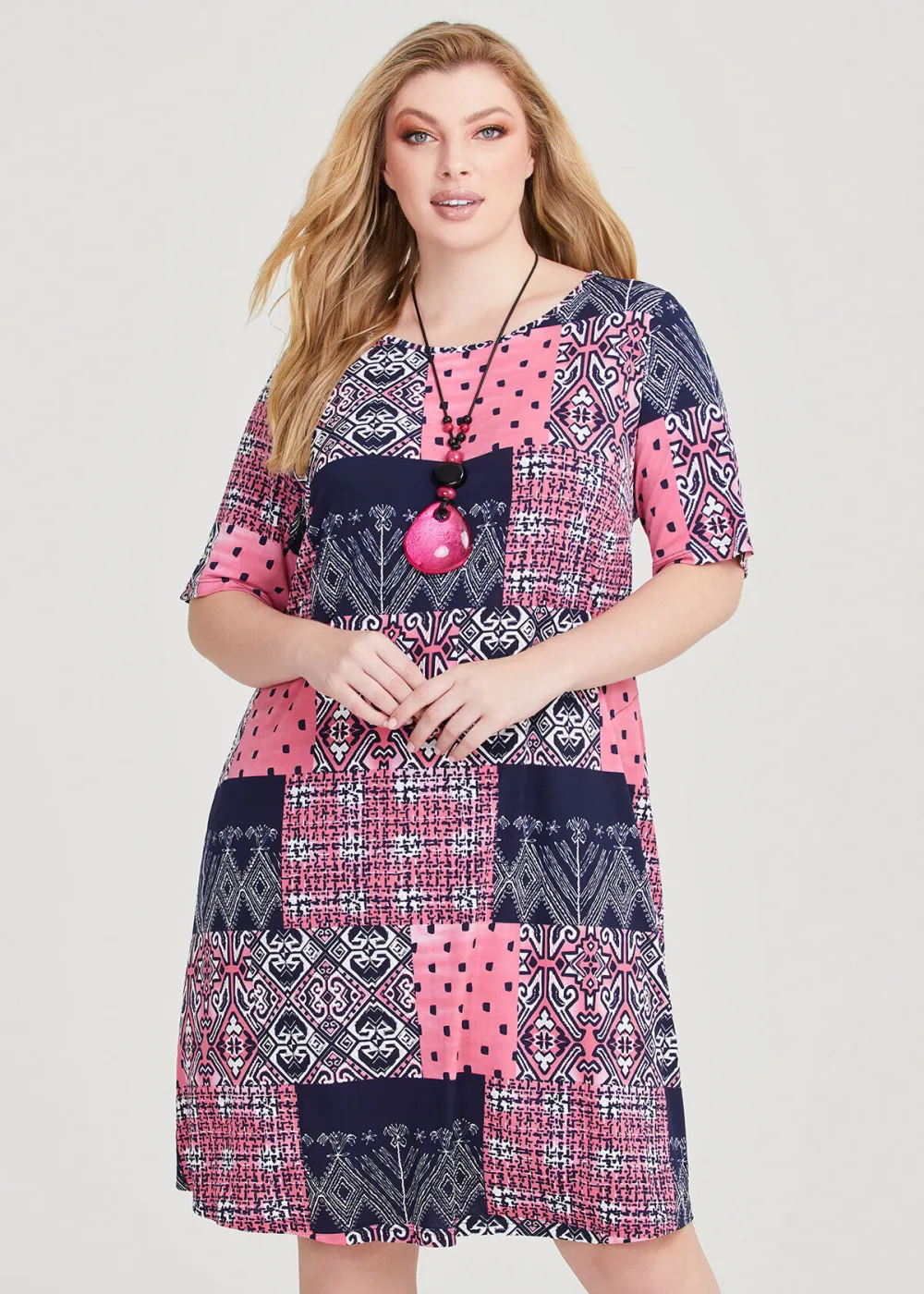 Tribal Shift Midi Dress